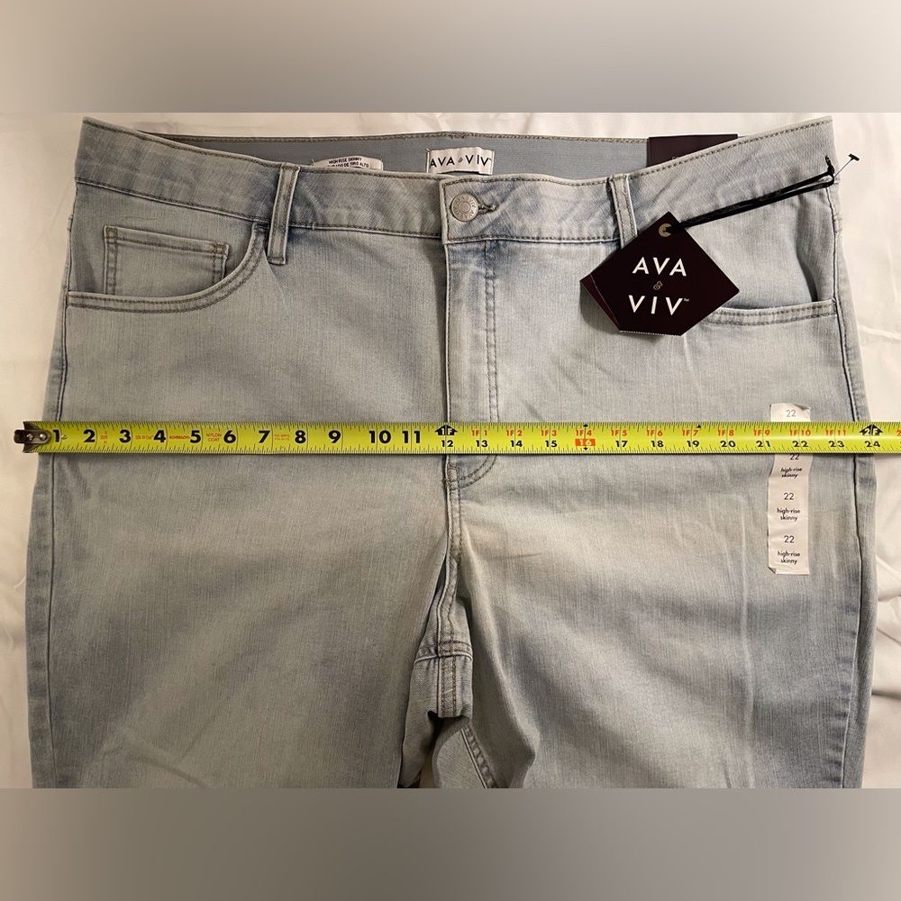 Ava & Viv Jeans High Rise Skinny Light Wash Size 22 Plus Size - Picture 9 of 15